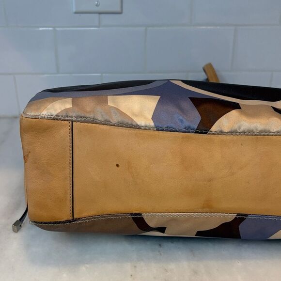 Coach Bag Purse Handbag Charlie Chelsea Sateen Scarf Print Colorful Tote Bag - Picture 9 of 16